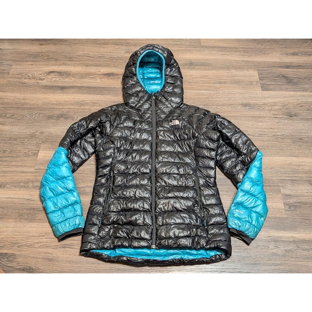 The North Face Summit Series 800 Fill Down Puffer Jacket Womens L Black Blue